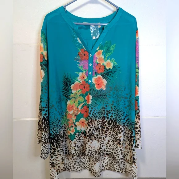 Soft Surrounding's Vibrant Floral and Animal Print Tunic - Picture 1 of 6